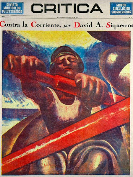 Tapa de la «Revista Multicolor de los Sábados» de Crítica (1933): «Contra la corriente», de David Alfaro Siqueiros