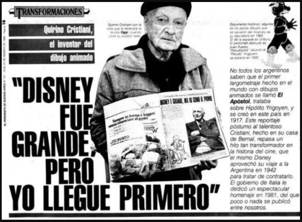 «Disney fue grande, pero yo llegué primero» — Quirino Cristiani