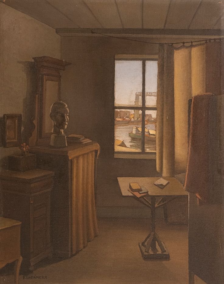 Fortunato Lacámera, interior con ventana al Riachuelo.