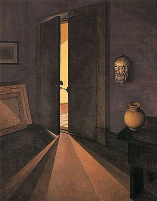 Fortunato Lacámera, interior con puerta abierta.