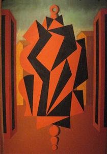 Roberto Aizenberg, composición en rojo.