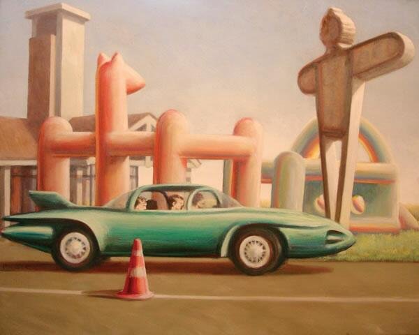 Emilio Reato, auto y figura monumental.